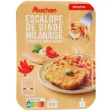AUCHAN Escalope de dinde milanaise et spaghetti
