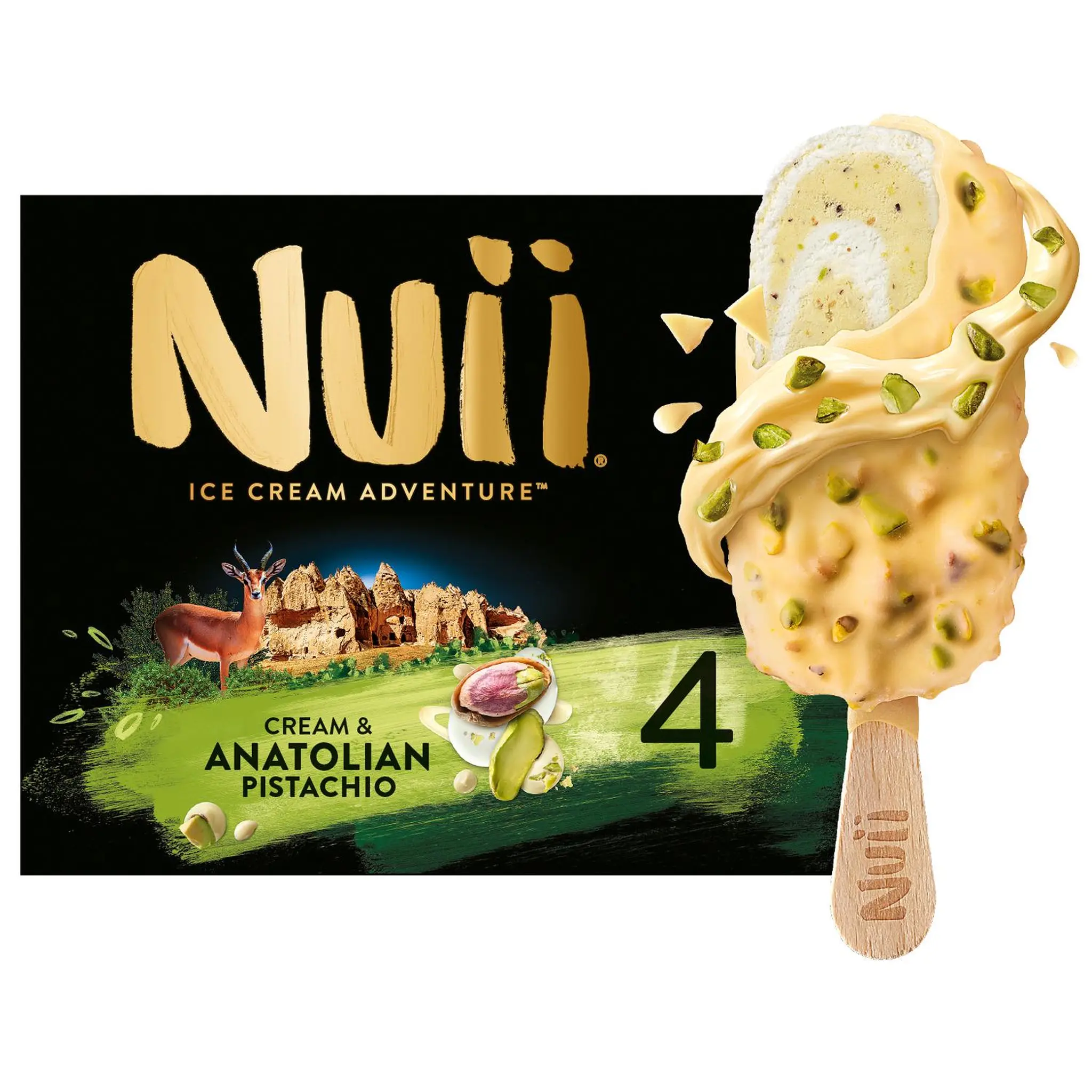 NUII Bâtonnets glacés pistache d'Anatolie et crème
