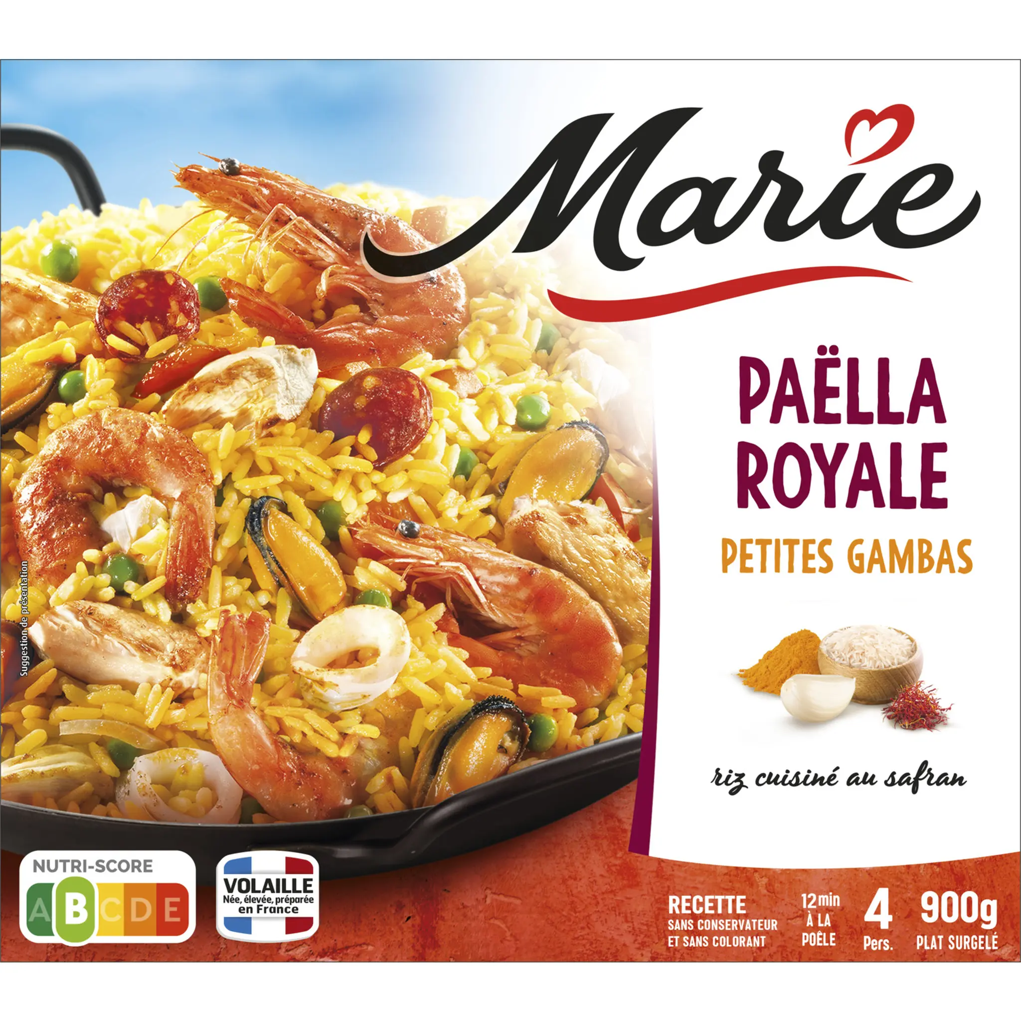MARIE Paëlla royale aux petites gambas et safran