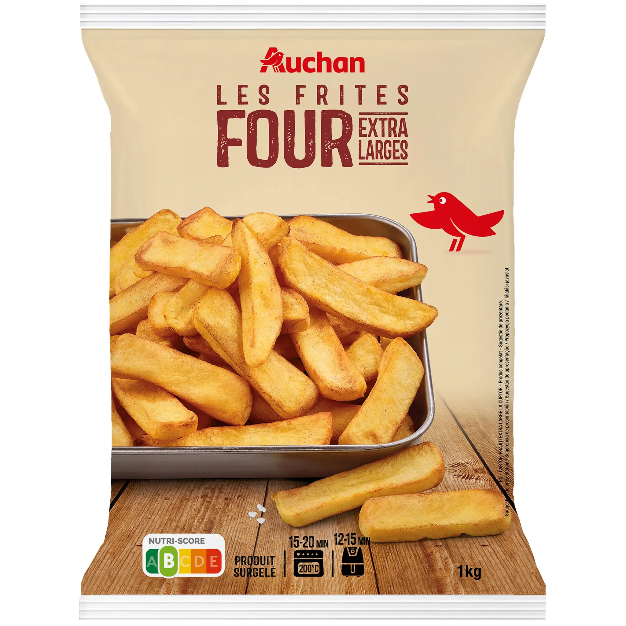 AUCHAN Frites au four extra larges