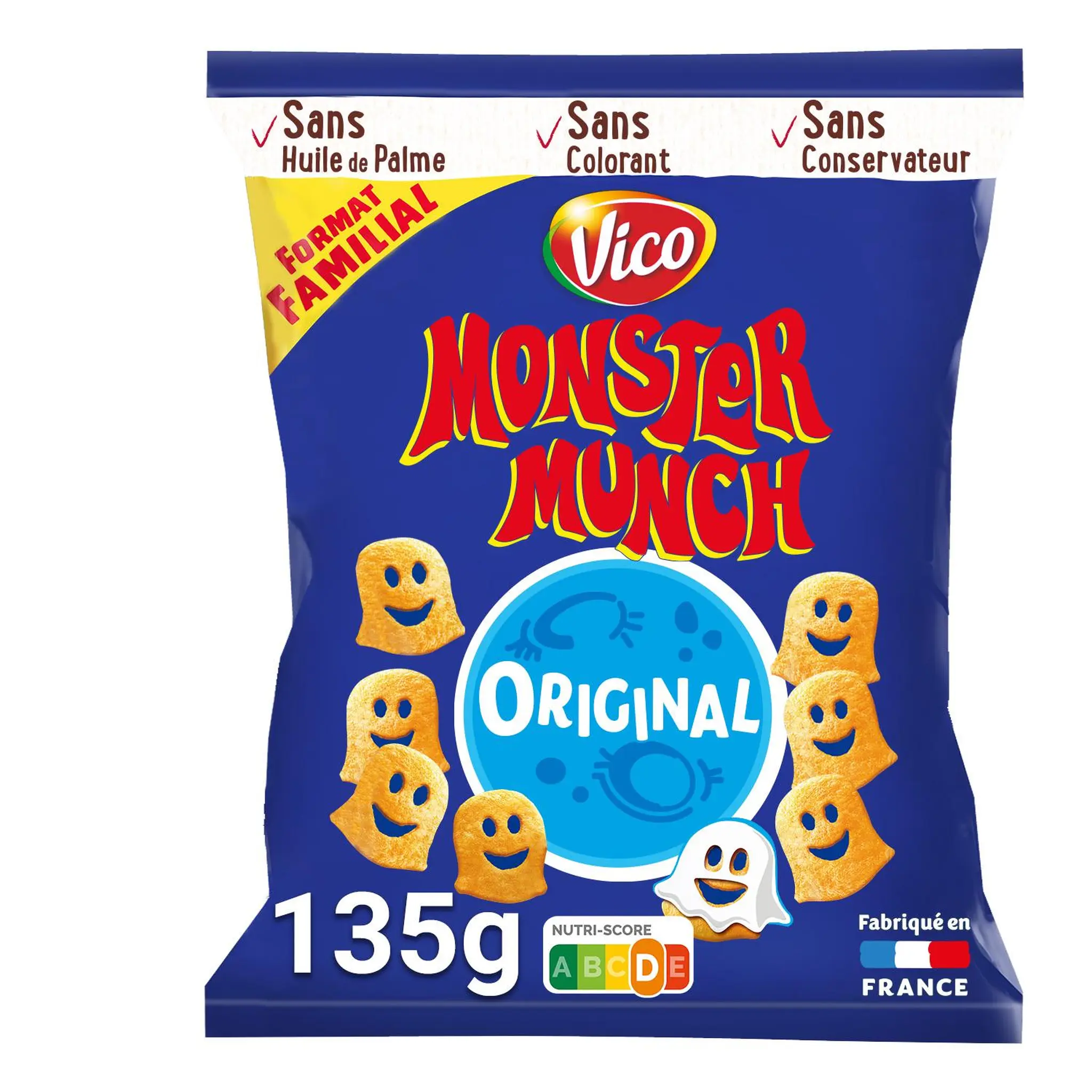 MONSTER MUNCH Biscuits soufflés original goût salé sans huile de palme