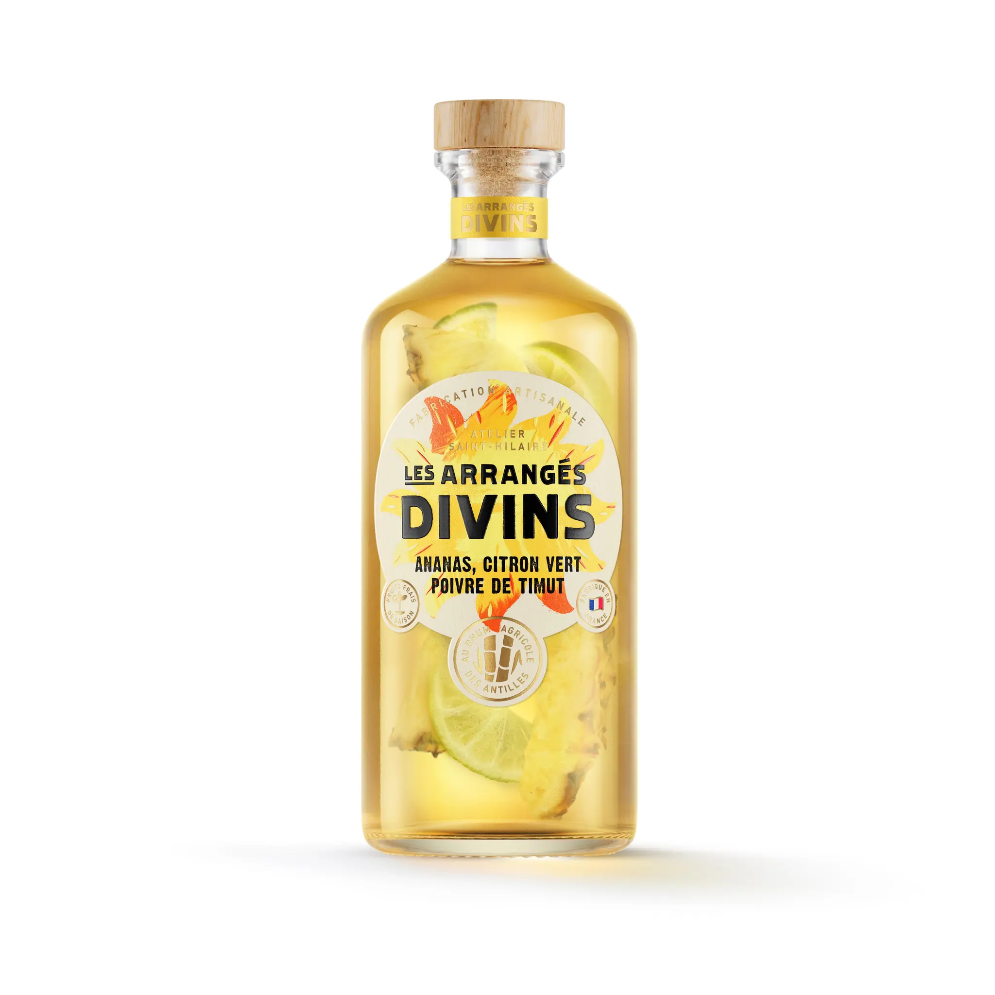 LES ARRANGÉS DIVINS Rhum arrangé ananas citron vert poivre de Timut 25%