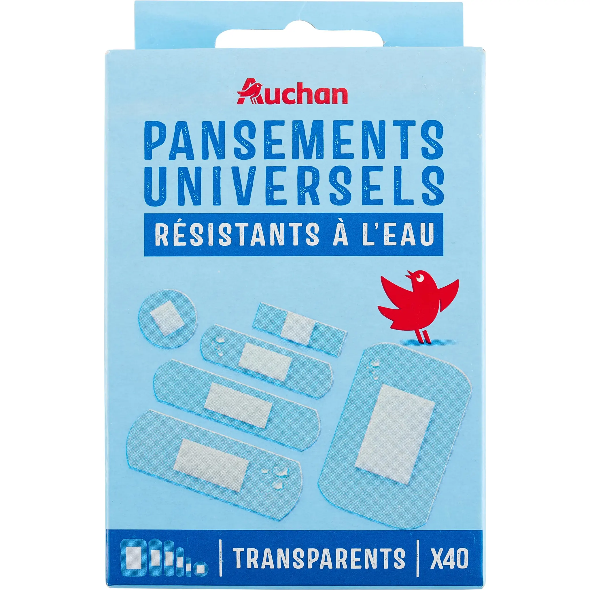AUCHAN Pansements multi-usages résistants à l'eau 6 tailles