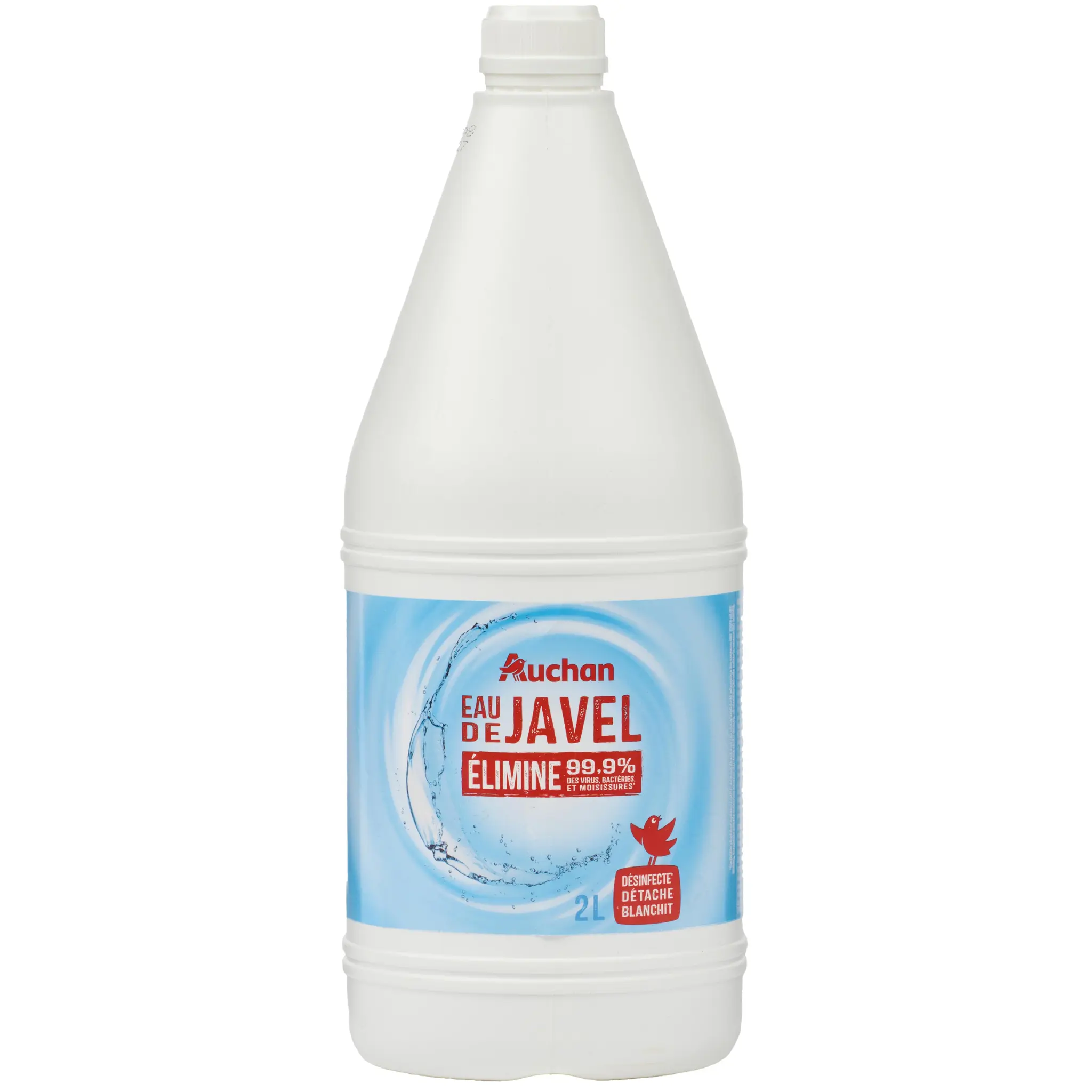 AUCHAN Eau de javel désinfectante 2.6% chlore actif détachante et blanchissante