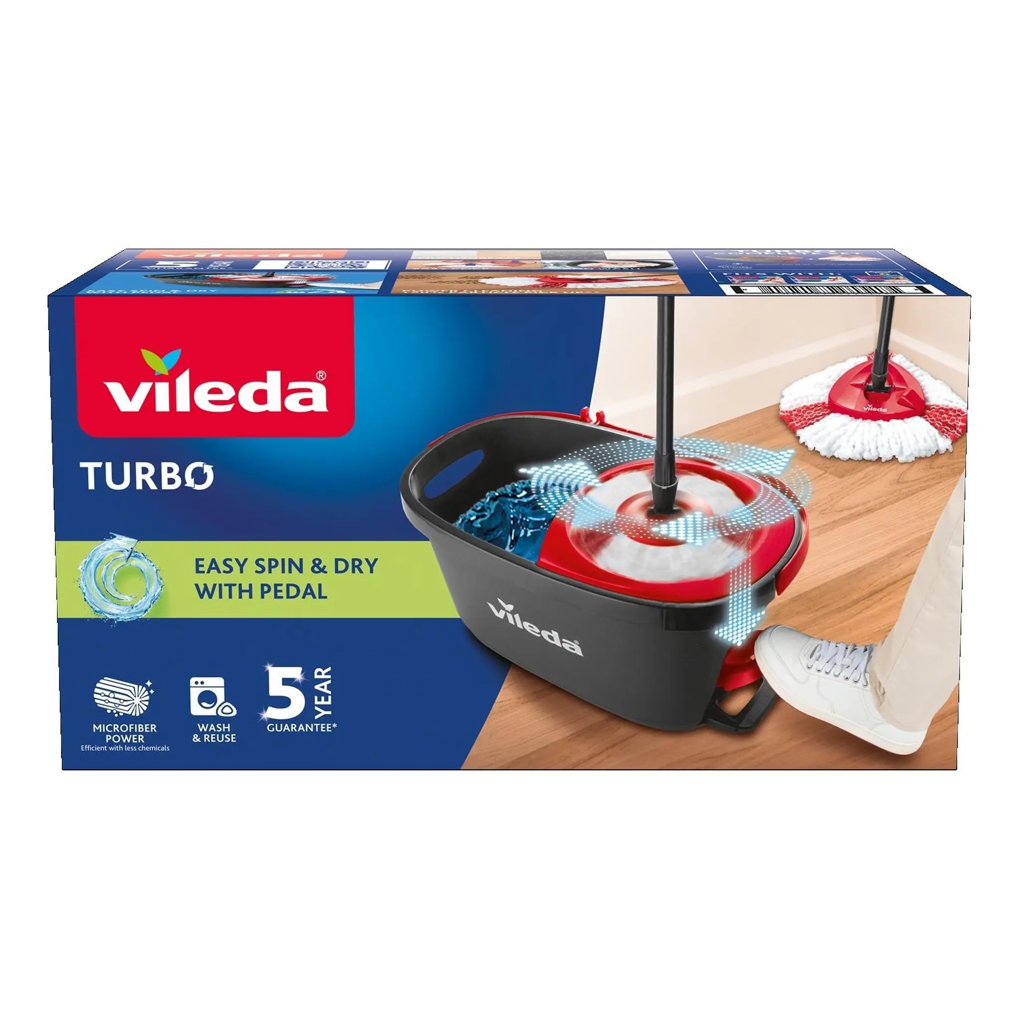 VILEDA Kit de lavage seau et balai microfibre