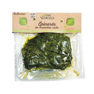 Ferme Vermersch Epinards en branches Cuits, 300g