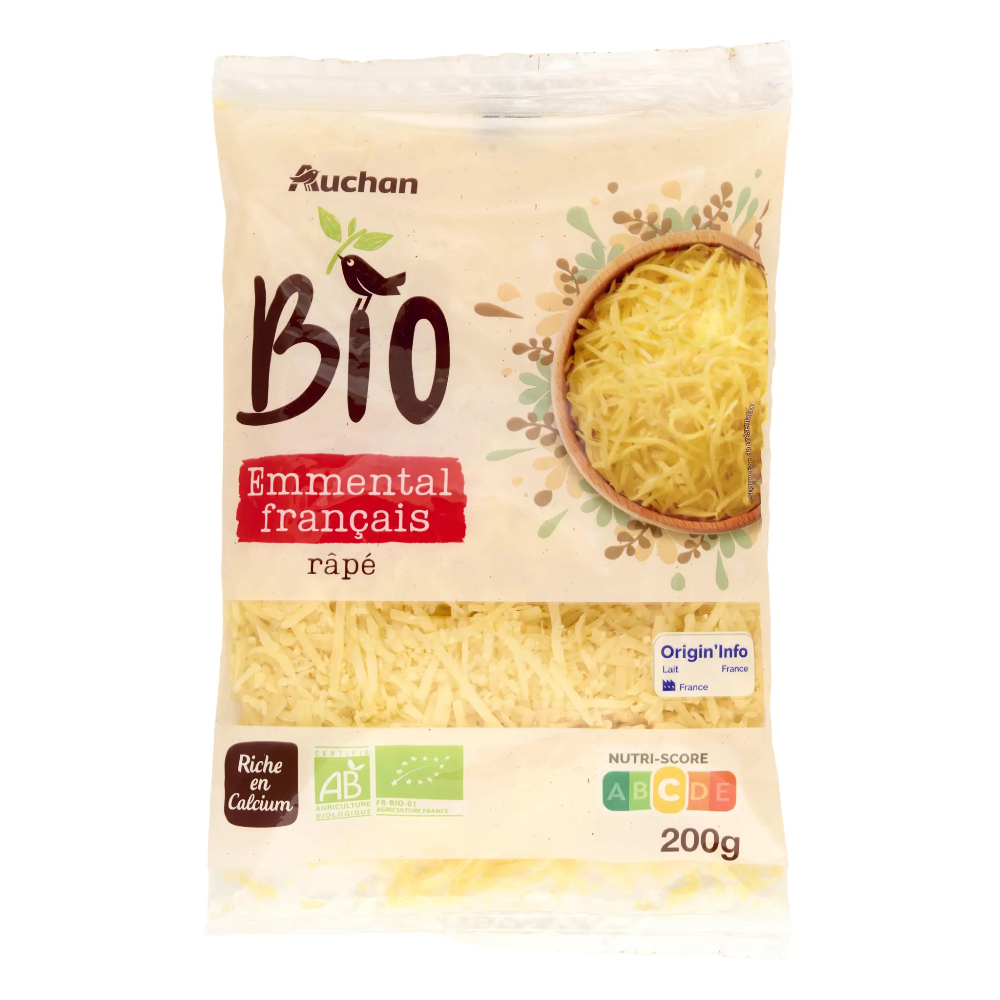 AUCHAN BIO Emmental râpé