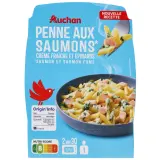 AUCHAN Penne au saumon et aux épinards