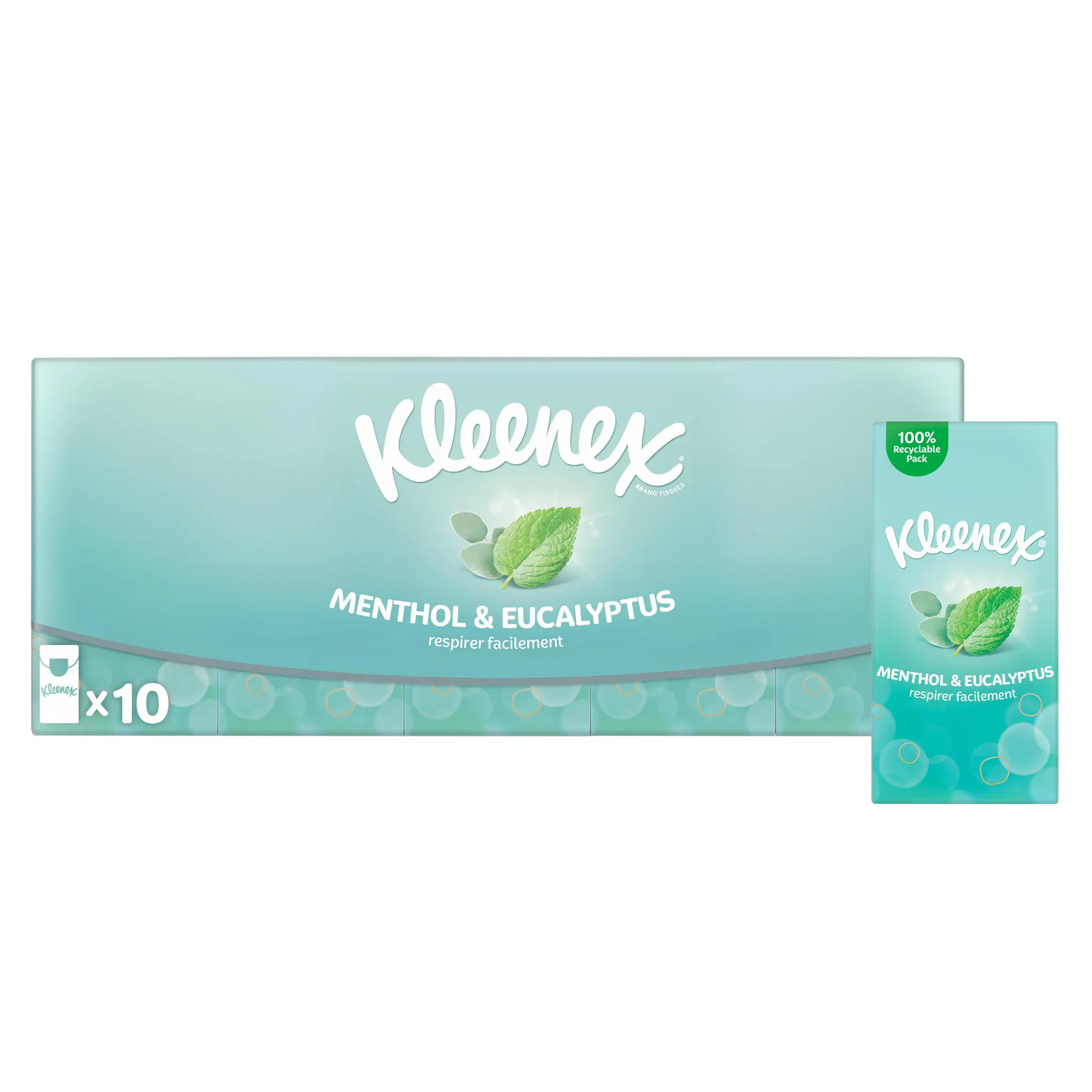 KLEENEX Mouchoirs étuis menthol eucalyptus