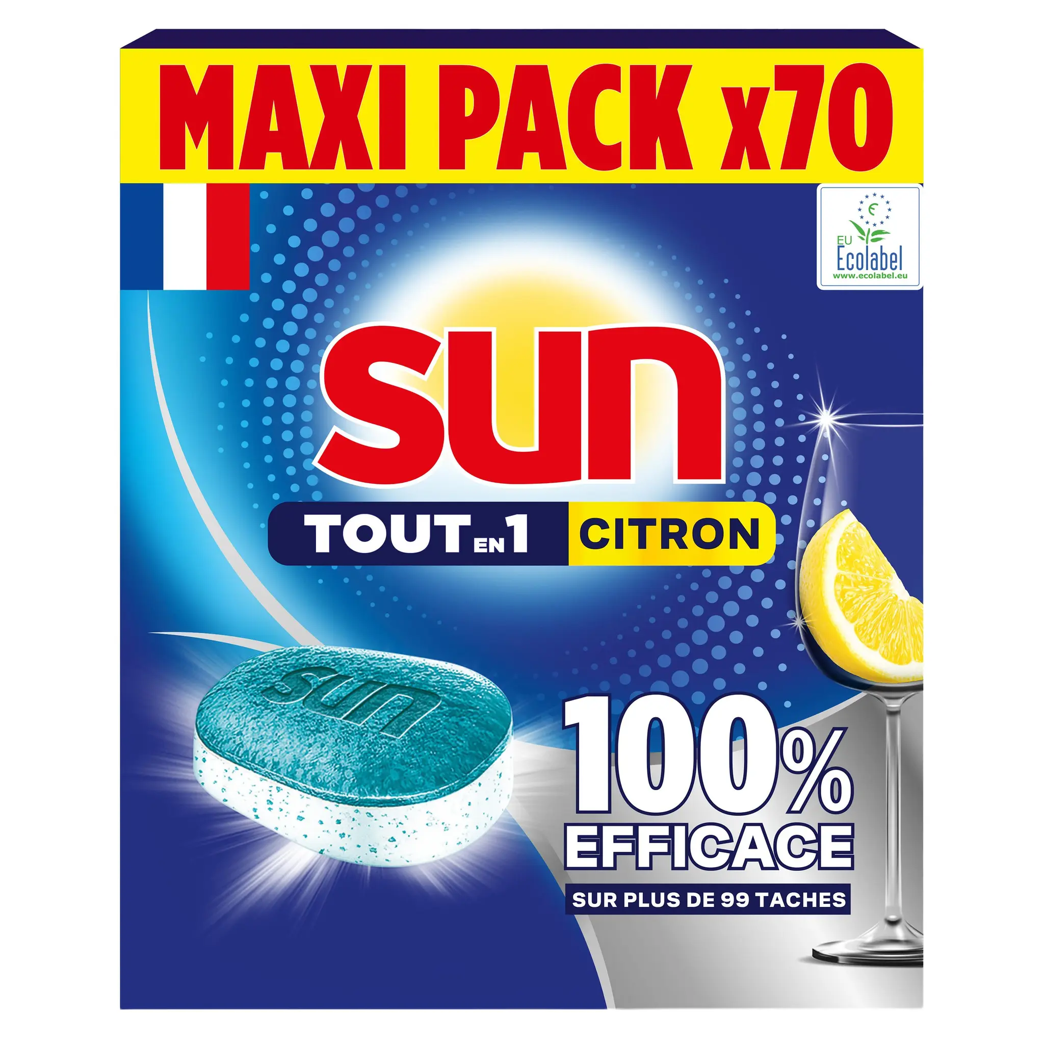 SUN Tablettes lave-vaisselle tout en 1 citron