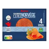 Auchan Saumon Fumé de Norvège, 4 tranches - 130g