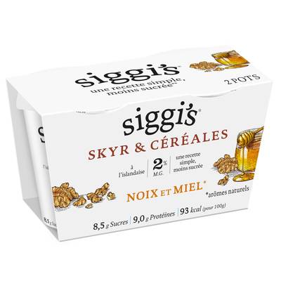 Siggi's Skyr miel et noix, 2x140g