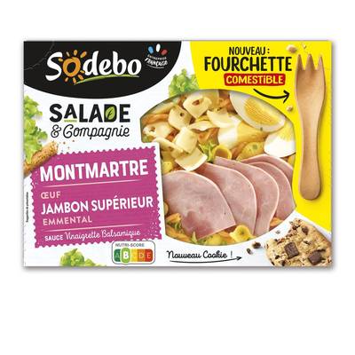 Sodebo Salade Montmartre Oeuf, Jambon, Emmental, 320g