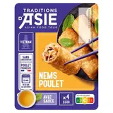 Tradition d'asie Nem Poulet Sauce Nuoc Mam, 4 pièces - 260g