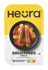 Saucisses nature végétale, Heura (x 4, 216 g)