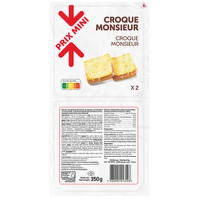 Croque Monsieur, Prix Mini (x 2, 350 g)