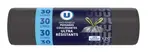 Sacs poubelle 100% recyclé ultra résistant liens coulissants, U (20 x 30L)