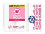 Papier toilette blanc doux double épaisseur, U (x 12 rouleaux)