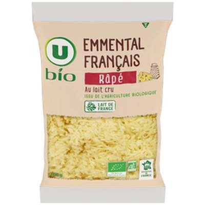 Emmental français râpé au lait pasteurisé BIO, U (200 g)