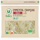 Emmental râpé français au lait pasteurisé 31%mg sachet zip, U BIO (350 g)