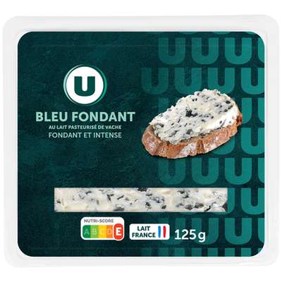 Bleu fondant à pâte persillée au lait pasteurisé, U (125 g)