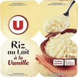 Riz au lait à la vanille, U (4 x 115 g)
