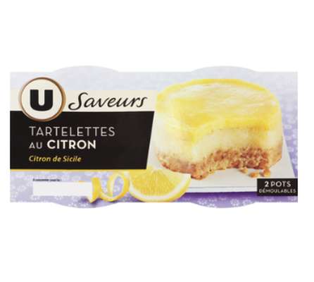 Tartelettes au citron de Sicile, U Saveurs (2 x 80 g)