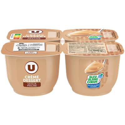 Crème dessert saveur praliné, U (4 x 125 g)