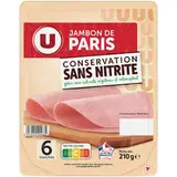 Jambon de Paris conservation sans nitrite, U  (6 tranches, 210 g)