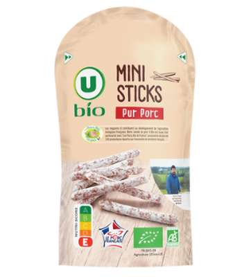 Mini sticks de saucisson BIO, U BIO (80 g)