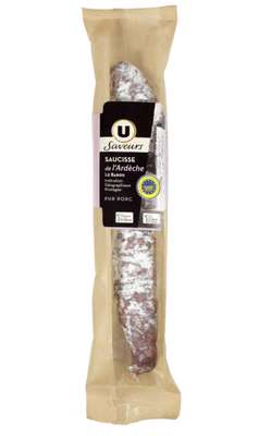 Saucisse de l'Ardèche IGP, U Saveurs (200 g)