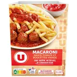 Macaroni sauce tomate et boulettes viande, U (280 g)