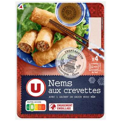 Nems aux crevettes avec sauce nuoc mâm, U (x 4, 280 g)