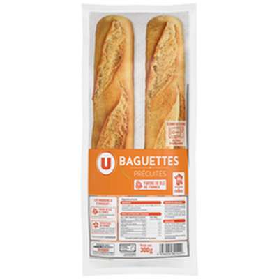 Baguettes précuites longue conservation, U (2 x 150 g)