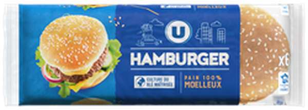 Pain pour hamburger, U (x 6)