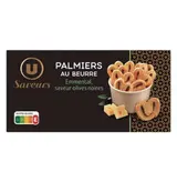 Biscuits apéritifs palmiers saveur olives, U Saveurs (80 g)