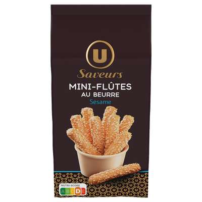 Mini-flûtes au beurre et au sésame, U Saveurs (100 g)