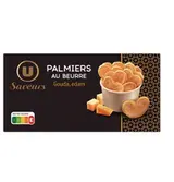 Palmiers feuilletés au beurre et aux fromages, U Saveurs (80 g)