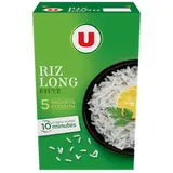 Riz long grain étuvé 10 minutes en sachets cuisson, U (5 x 200 g)