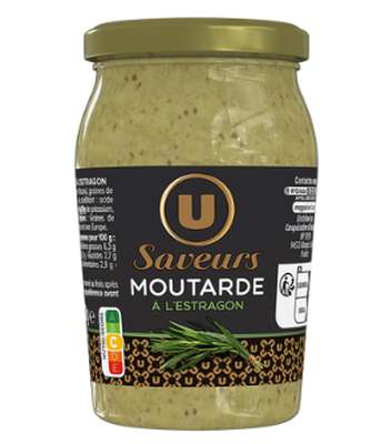 Moutarde à l'estragon, U Saveurs (210 g)