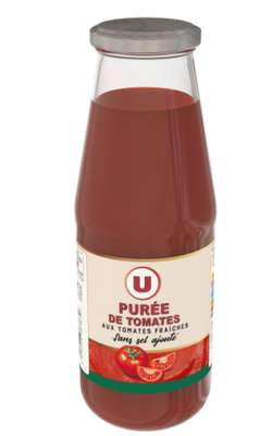 Purée de tomates fraîches sans sel ajouté, U (700 g)