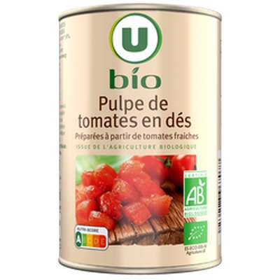 Pulpe de tomates en dés, U BIO (400 g)