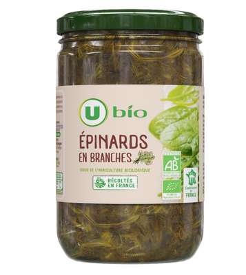Epinards en branches, U BIO (450 g)