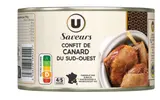Confit de canard du Sud Ouest 4/5 cuisses, U Saveurs (1,350 kg)