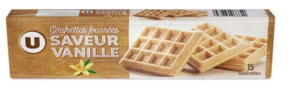 Gaufrettes fourrées saveur vanille, U (110 g)