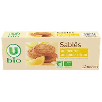 Sablés amandes citron, U BIO (200 g)