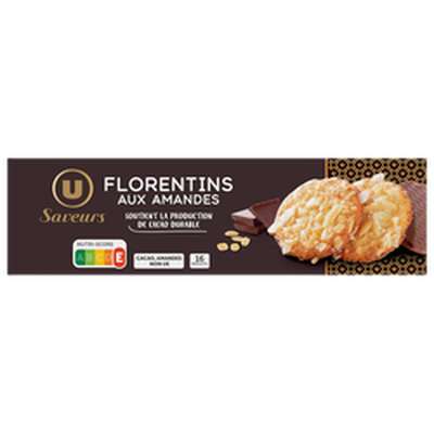 Biscuits florentins aux amandes, U Saveurs (100 g)