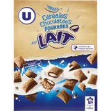 Céréales chocolatées fourrées au lait, U (375 g)