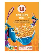 Boules de céréales miel, U MAT ET LOU (375 g)