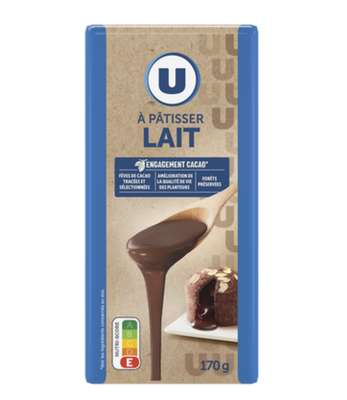 Chocolat au lait pâtissier, U (170 g)